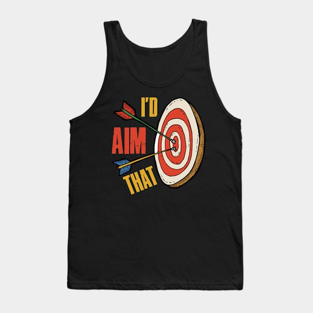 Bullseye Target Funny Archery Gift Tank Top by CatRobot